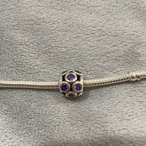 Pandora purple openwork sparking circled charm